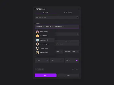 Filter settings design filter form input ui ux