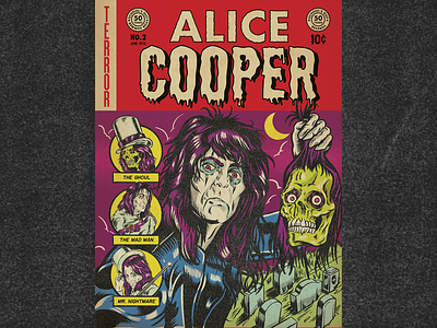 ALICE COOPER design drawing illustration monsters portrait