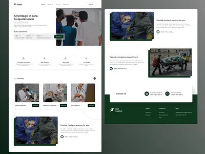 Heal landing page dailyui design landing page ui ux website