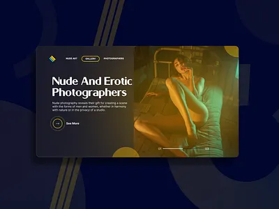 Nude and erotic photographers web site hero page app branding design erotic figma flat hero page illustration logo minimal nude ui web