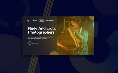 Nude and erotic photographers web site hero page app branding design erotic figma flat hero page illustration logo minimal nude ui web