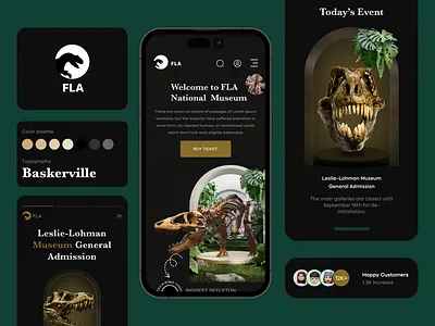 FLA- Museum Brand Identity app branding color concept dark illustration logo museum typography vector web