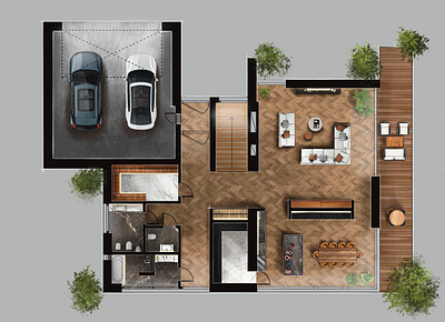 Marathon House Main Floor architectural sketch design graphic art graphic design interior desing procreate