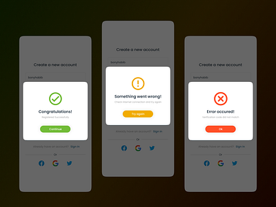 Daily UI 011 - Flash Message adobe xd app dailyui design error figma flash flashmessage graphic design message success ui ux warning