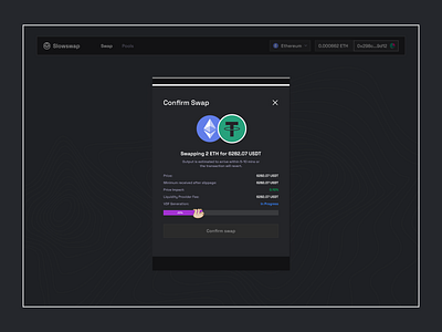 SlowSwap - Confirm Swap (Dark mode)
