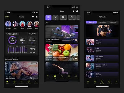 Pump It Up adobe illustrator adobe photoshop adobe xd app application design figma fitness fitnessapp freelance ios ui user experience user interface ux