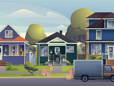 Cambrian — Community Motion Graphic 2d animation bank branding community couple design family financial flat graphic design homeowner illustration local mortgage motion graphics nature ui ux vector