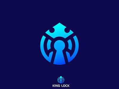 King Lock Modern Logo Design best logo brand branding conceptual logo creative design gradient graphic design king ogo logo logo design logo designer logo inspirations logotype modern logo security shopify software logo technology logo top logo design