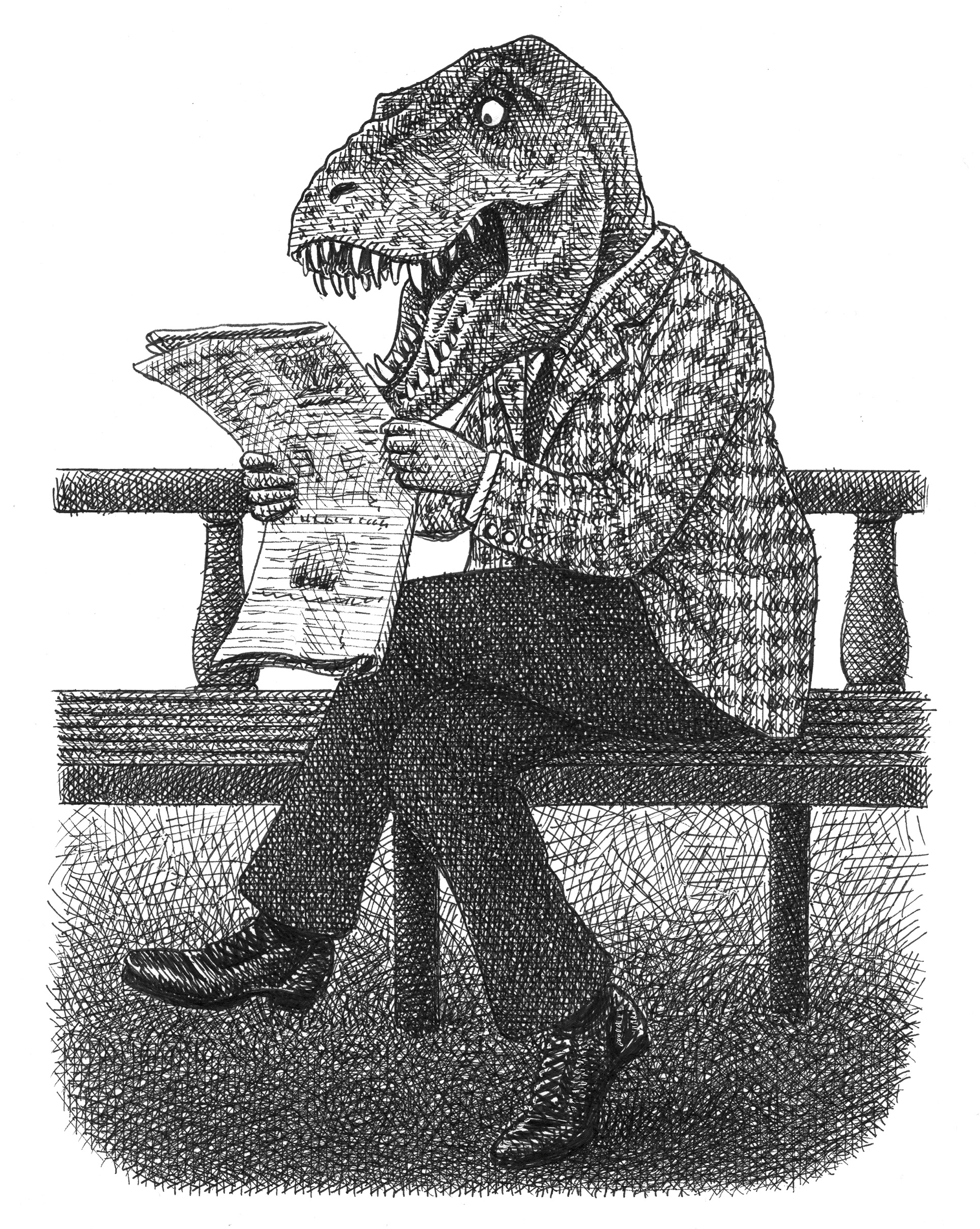 Have you seen the asteroid forecast? animals art artist artwork dinosaur drawing funny hand drawn illustration ink t rex