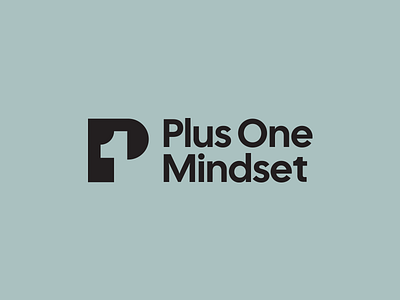 Plus One Mindset logo concept branding discipline fitness graphic design logo number one p type visual design