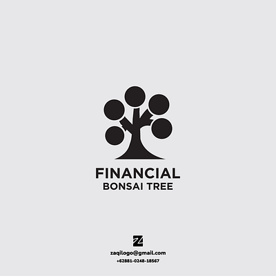 Financial Bonsai Tree Logo bonsai branding design design logo financial financial bonsai tree logo graphic design logo logos logotype simple logo simpls tree vector