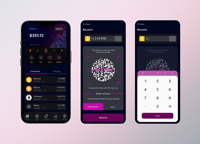 NFC/Crypto wallet concept design figma graphic design motion graphics promo ui ux