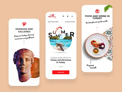 Tourism concept mobil ui design app ui ux