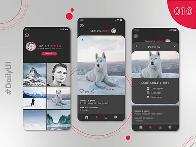 Daily 010 - Social Share app dailyui design figma illustration interface share social ui