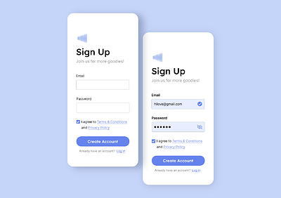 Daily UI :: 001 Sign Up Page app dailyui design icon ui ux