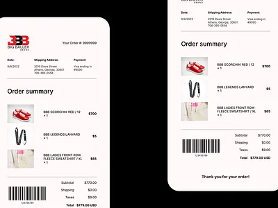Email Receipt bigballer dailyui design ecommerce email mobile order purchase receipt ui uidesign