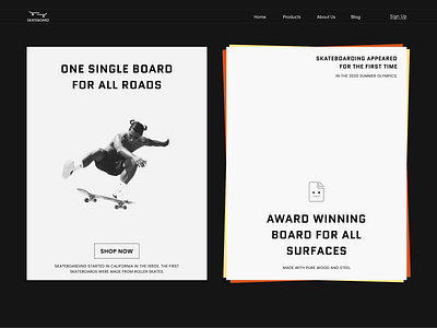 Skate Board Hero design landing sports ui ux