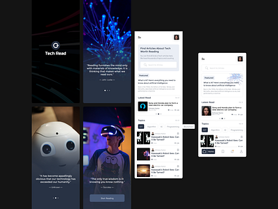 Tech Read | Article App concept article blog design home page medium mobile app news onboarding reader typography ui ui ux design ux