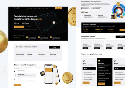 Online Trading Website Design crypto website landing page trading website ui design webdesign website