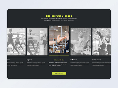 Pilates Franchise - Explore Our Classes Section branding components design design system explore classes figma franchise pilates studio ui ux web design