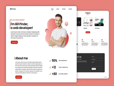 Portfolio Landing Page Design about adobe xd contact design gradient graphic design header home page illustration landing page photoshop portfolio project resume review trendy design 2023 ui desgin ui ux design ux design website design
