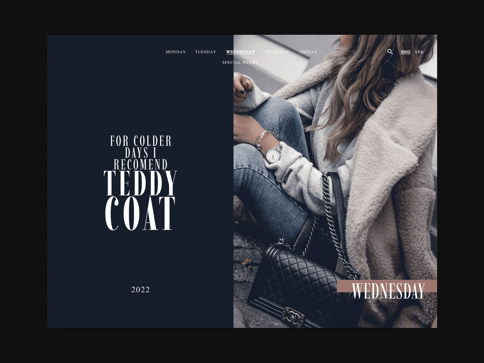 Fashion | Wednesday Look branding concept design digital design digital fashion design fashion design fashion inspiration fashion look graphic design inspiration layout magazine magazine layout outfit typography ui web design wednesday look