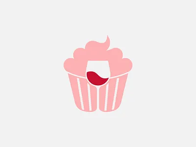 Wine Cake brand brand identity branding brandmark bread cake combination concept cupcake design dessert graphic design identity illustration logo logomark pastel praw shop wine
