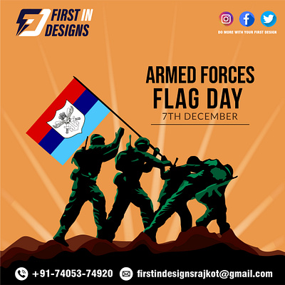Armed Forces Flag Day design graphic design illustration post soicalmedia vector