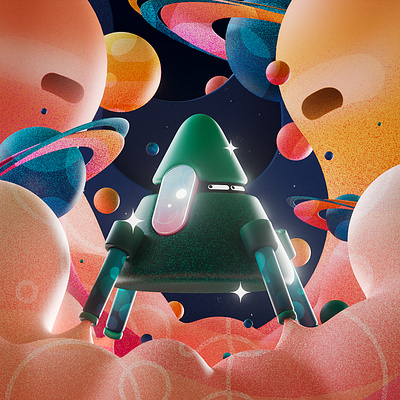 The A rocket 36daysogtype 3d a color colorful cute illustration logo rocket space