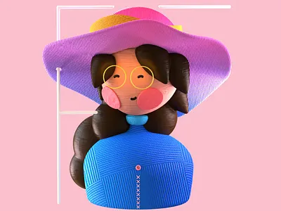 Fiona is Fine 2d 36days 36daysogtype 3d character character design charadesign chill color colorful cute design f fine happy hat illustration logo ui woman