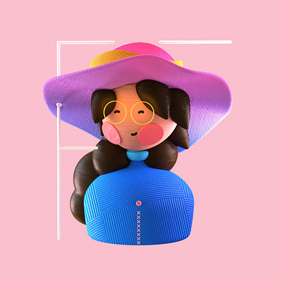 Fiona is Fine 2d 36days 36daysogtype 3d character character design charadesign chill color colorful cute design f fine happy hat illustration logo ui woman