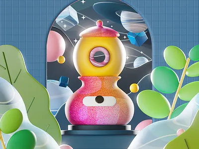 Space 8 36daysogtype 3d 8 chill color colorful cute design illustration logo motion design number