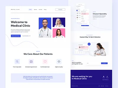 Medical Clinic - landing page appointment digital doctors health healthcare homepage hospital landingpage medical medicine minimal modern patient simple ui ux uxuidesign web webdesign website