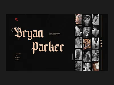 Tatoo artist design landingpage tatoo tatooartist tatoosalon ui webdesign website вебдизайн вебсайт лэндинг тату татуировки татумастер татусалон