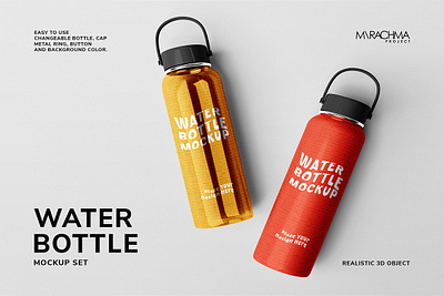 Water Bottle Mockup Set 3d mockup bottle mockup object mockup packaging mockup product mockup realistic mockup water bottle water bottle mockup water bottle mockup set