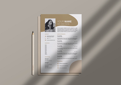 CV Template abstract shapes clean cv design cv template digital template earthy graphic design minimalistic modern pastel resume resume design stationery