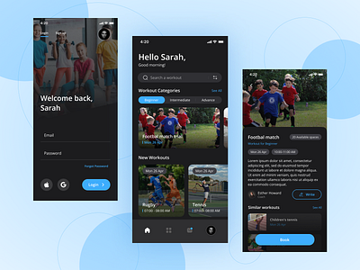 Sports apps for kids app design figma ios mobile sport ui ui design ux ui workout