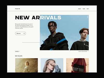 Fashion Web Header Exploration clothing design ecommerce fashion header minimal ui user interface ux web web design web3 website