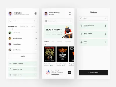 Book/Social cataloging | Ui/Ux design design mobileapp mobileapplication mobileappui ui uidesign uiux userinterface ux uxui