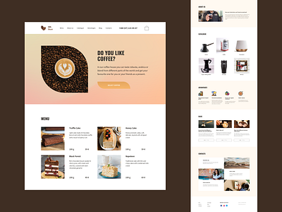 Study Case. Coffee House Landing Page branding design illustration ui ux uxui web webdesign