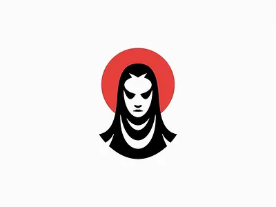Evil nun logo design branding design graphic design logo vector