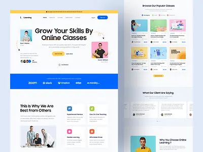 E-Learning Platform Landing Page course website courses e learning education education website learning learning platfrom learning website online class online course online education online learning online school online teaching online tutoring school study teaching tutor tutoring