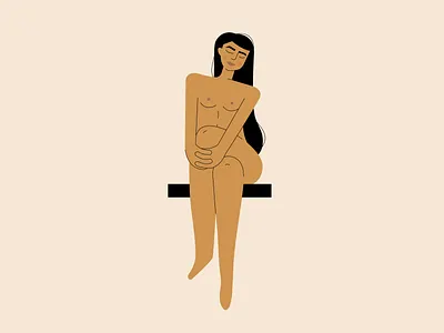 sitting nude 🍊 calm figure study minimal minimal woman nude peaceful woman womxn
