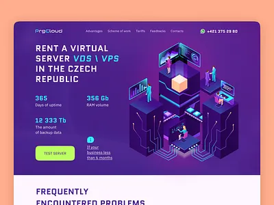 PrgCloud. Rent a vitrual server VDS/VPS design ui uidesign ux uxdesign