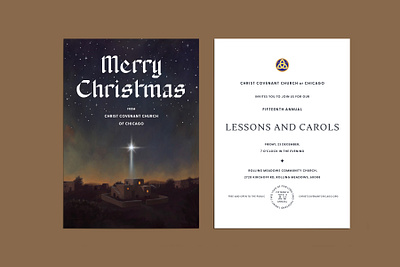 2022 Lessons and Carols Invitation art blackletter christian christmas church design graphic design holiday house illustration illustrator invitation layout star stationary typography vector