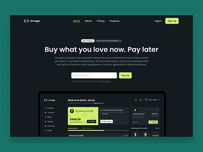 FinTech Landing Page black dark fintech green home landing landing page saas ui ux web web page website