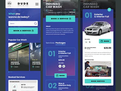 Dude Wash My Car? - Carwash App Concept carwash clean color concept design flat minimal product ui user interface ux web