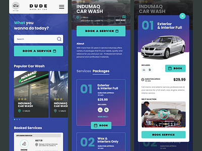 Dude Wash My Car? - Carwash App Concept carwash clean color concept design flat minimal product ui user interface ux web