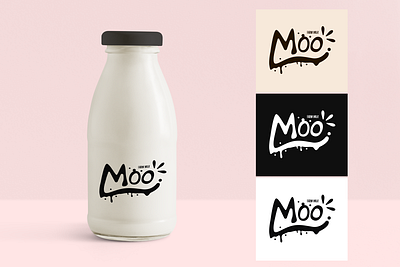 Font logo: "Moo" Milk branding design flat graphic design illustration inspiring logo package vector