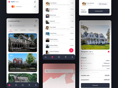 Real State app app bar home app home rental house rental navbar payment real state save